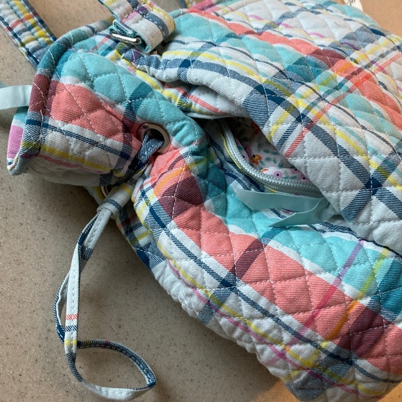 Vera Bradley Multicolor Quilted Satchel Shoulder Bag Pastel Plaid - Picture 15 of 15